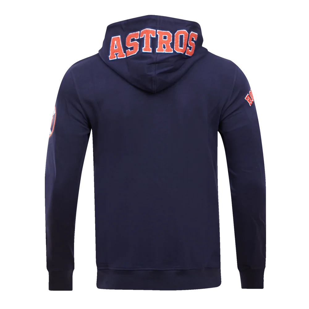 MLB HOUSTON ASTROS CLASSIC CHENILLE MEN'S FULL ZIP PULLOVER HOODIE (MIDNIGHT NAVY) - Image 3