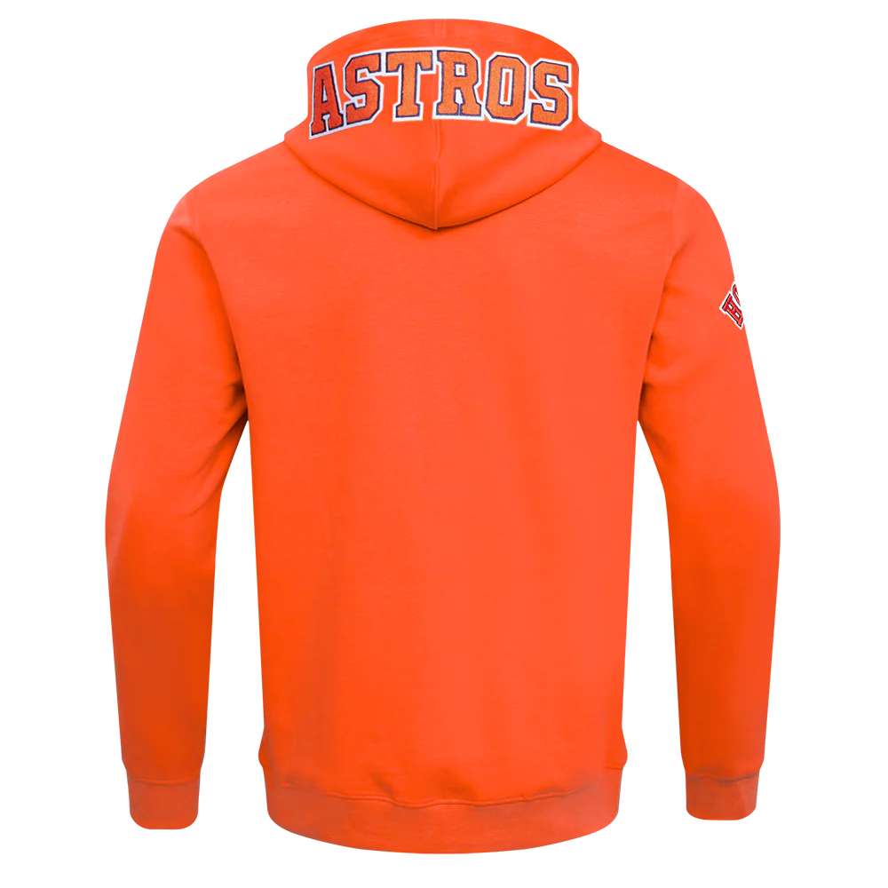 MLB HOUSTON ASTROS CLASSIC CHENILLE MEN'S FULL ZIP PULLOVER HOODIE (ORANGE) - Image 3