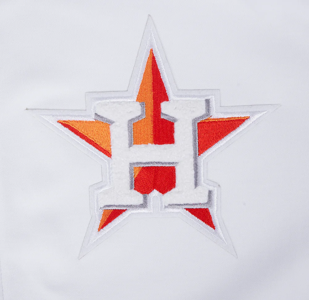 MLB HOUSTON ASTROS CLASSIC CHENILLE MEN'S FULL ZIP PULLOVER HOODIE (WHITE) - Image 7