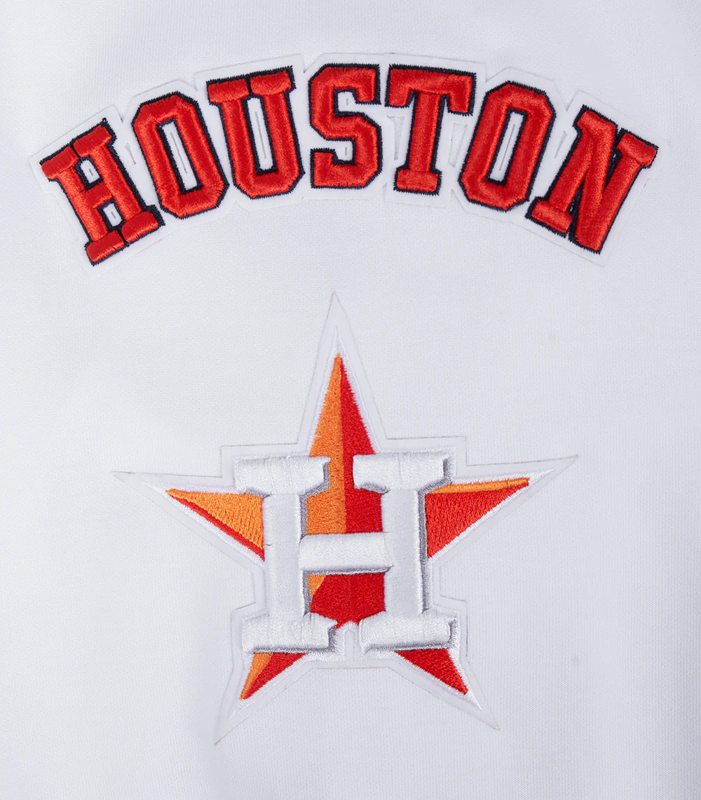 MLB HOUSTON ASTROS CLASSIC CHENILLE MEN'S FULL ZIP PULLOVER HOODIE (WHITE) - Image 8