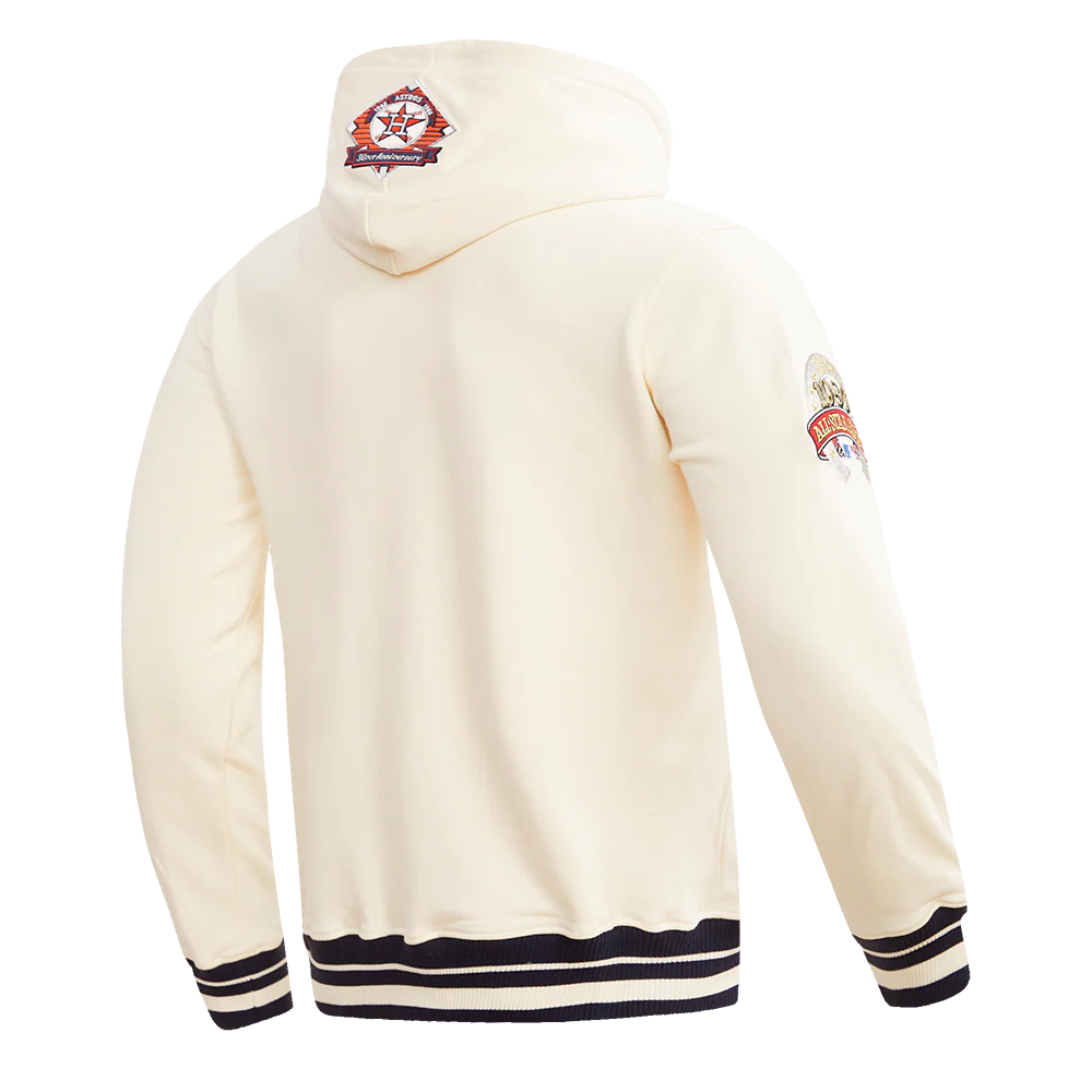 MLB HOUSTON ASTROS RETRO CLASSIC MEN'S PULLOVER HOODIE (EGGSHELL/MIDNIGHT NAVY) - Image 3