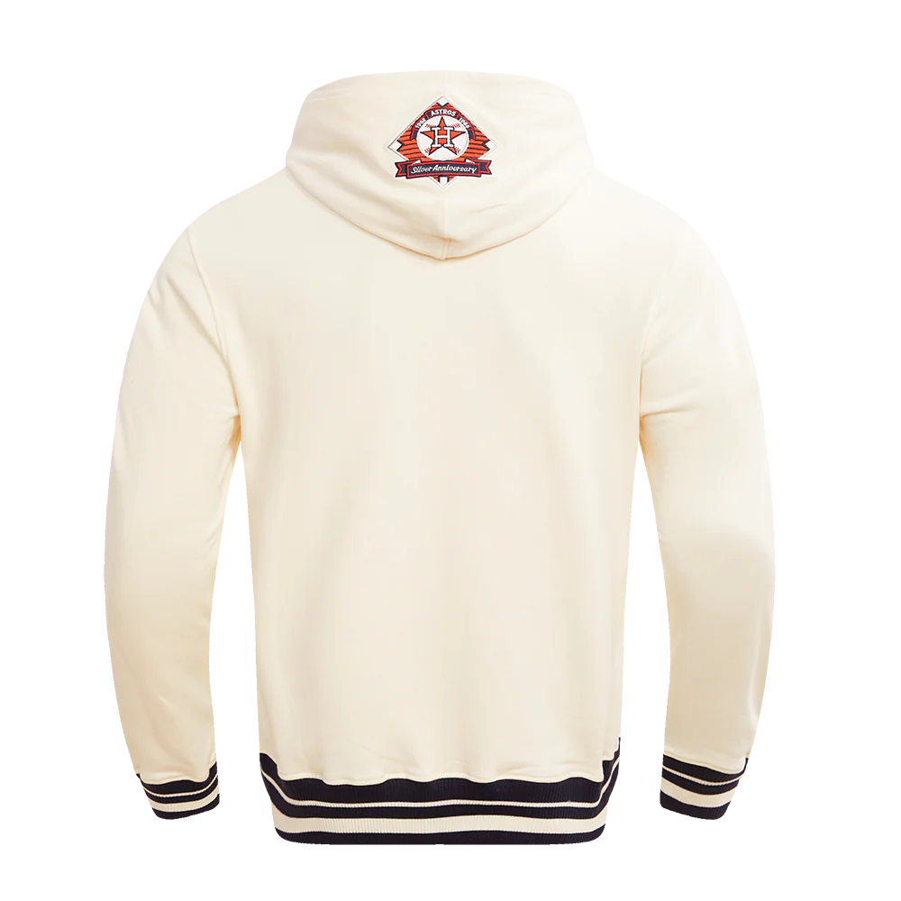 MLB HOUSTON ASTROS RETRO CLASSIC MEN'S PULLOVER HOODIE (EGGSHELL/MIDNIGHT NAVY) - Image 4