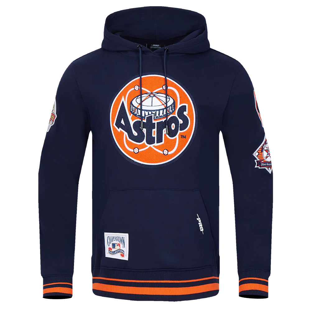 MLB HOUSTON ASTROS RETRO CLASSIC MEN'S PULLOVER HOODIE (MIDNIGHT NAVY/ORANGE/MIDNIGHT NAVY)
