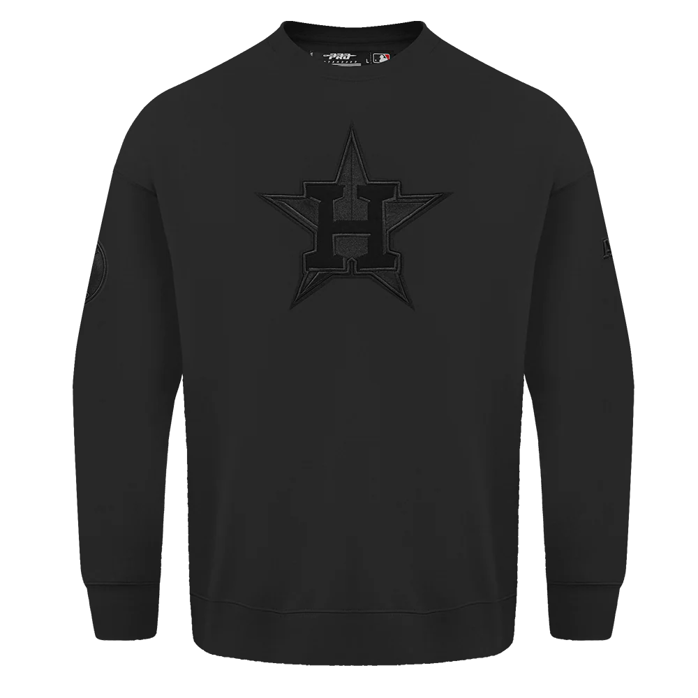 MLB HOUSTON ASTROS NEUTRAL DROP SHOULDER FLEECE CREWNECK (BLACK)