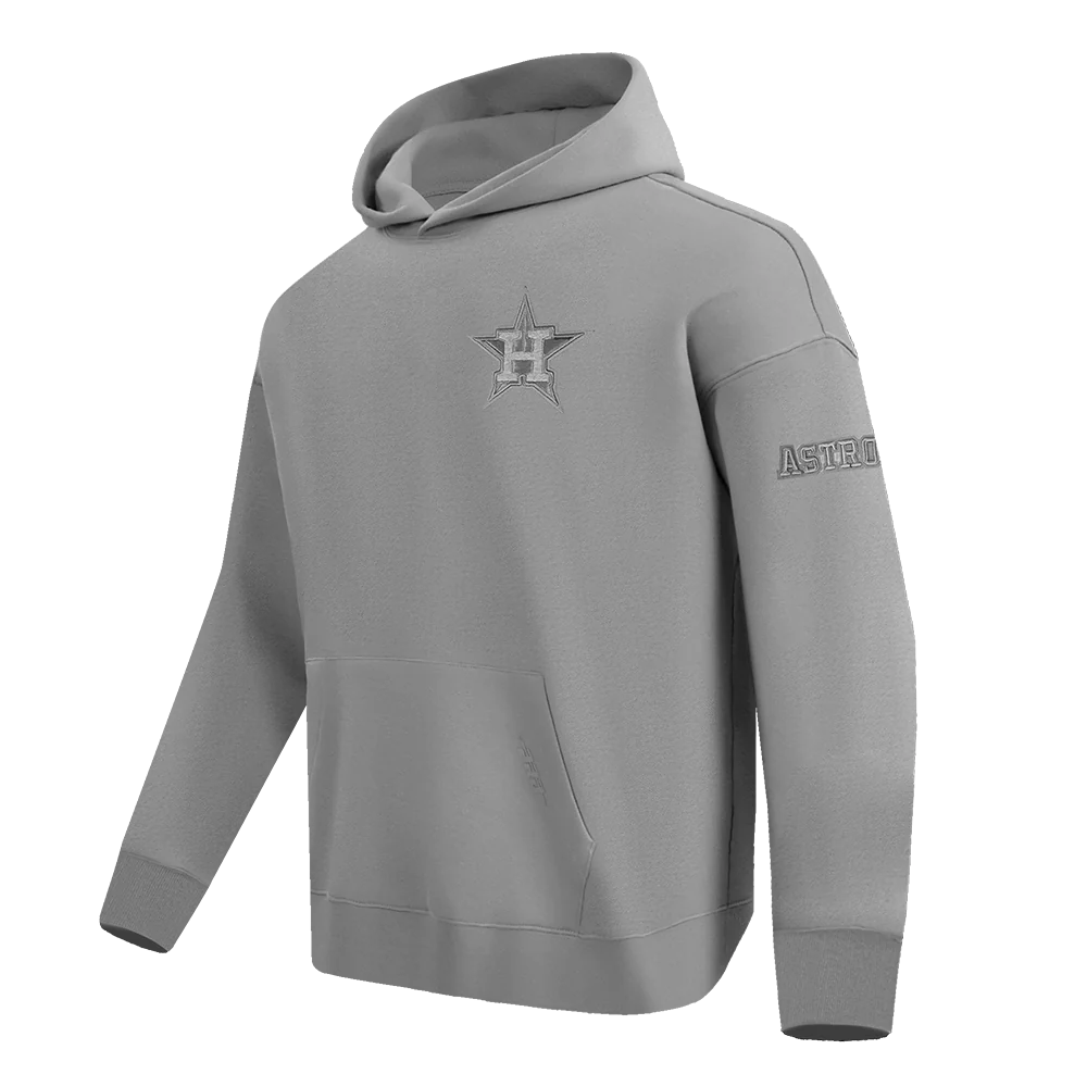 MLB HOUSTON ASTROS NEUTRAL MEN'S DROP SHOULDER PULLOVER HOODIE (DARK HEATHER GRAY) - Image 2