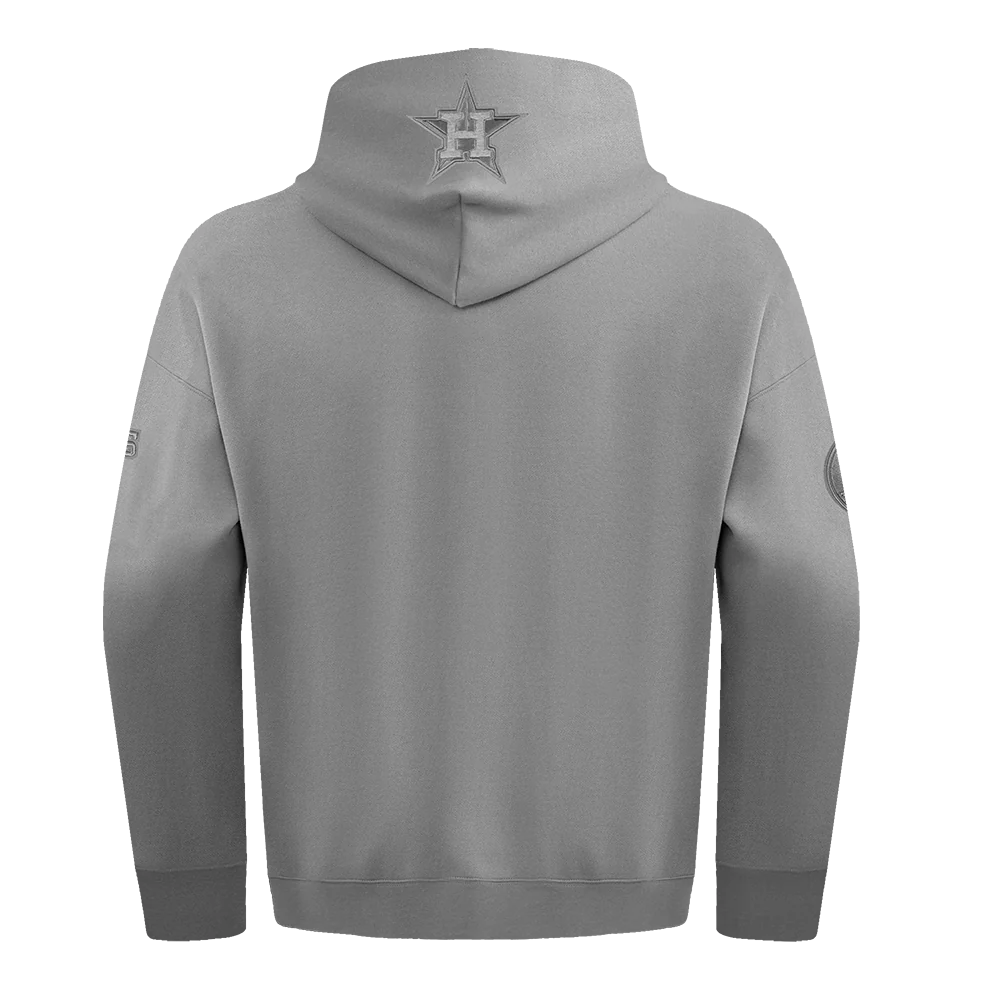 MLB HOUSTON ASTROS NEUTRAL MEN'S DROP SHOULDER PULLOVER HOODIE (DARK HEATHER GRAY) - Image 3