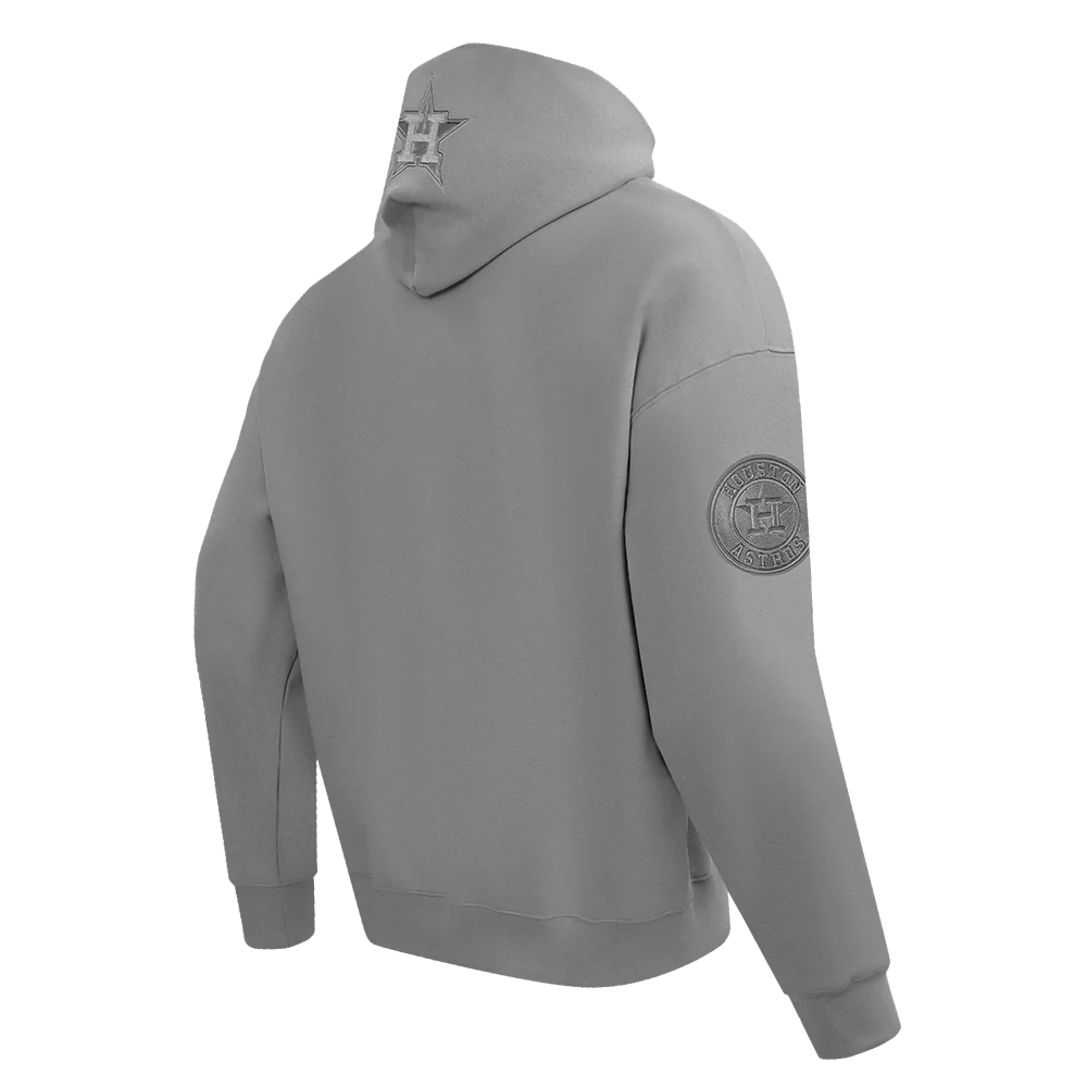 MLB HOUSTON ASTROS NEUTRAL MEN'S DROP SHOULDER PULLOVER HOODIE (DARK HEATHER GRAY) - Image 4