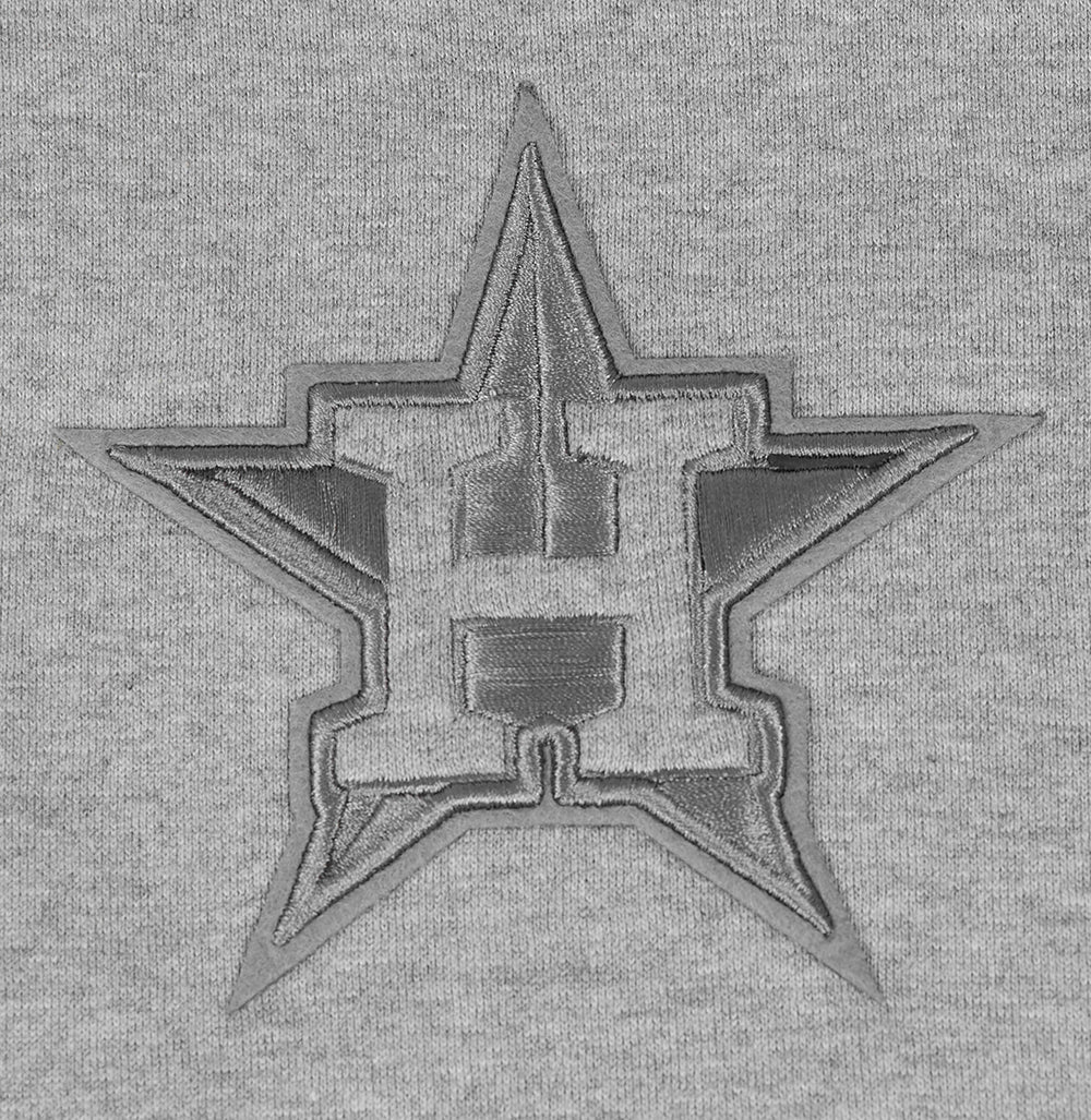 MLB HOUSTON ASTROS NEUTRAL MEN'S DROP SHOULDER PULLOVER HOODIE (DARK HEATHER GRAY) - Image 6