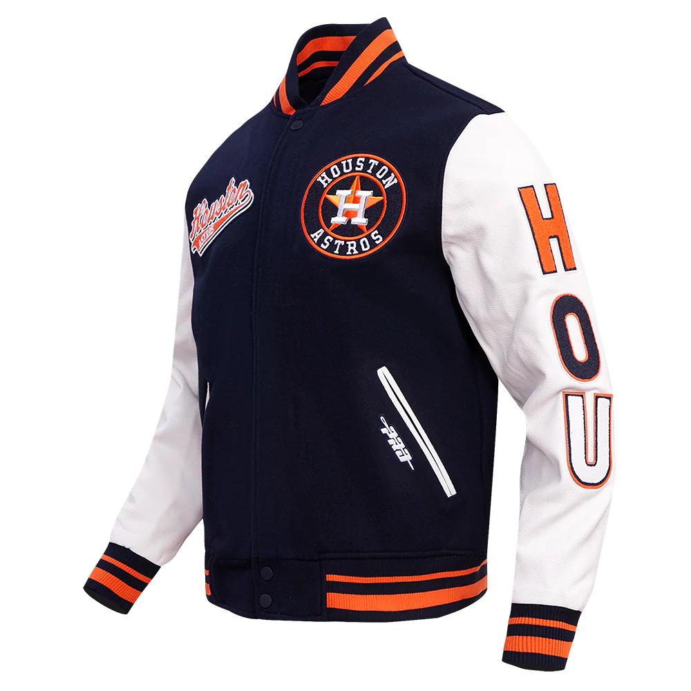 MLB HOUSTON ASTROS SCRIPT TAIL MEN'S RIB WOOL VARSITY (MIDNIGHT NAVY/ORANGE/MIDNIGHT NAVY) - Image 2