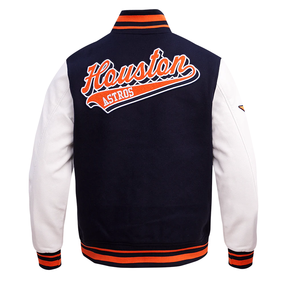 MLB HOUSTON ASTROS SCRIPT TAIL MEN'S RIB WOOL VARSITY (MIDNIGHT NAVY/ORANGE/MIDNIGHT NAVY) - Image 3