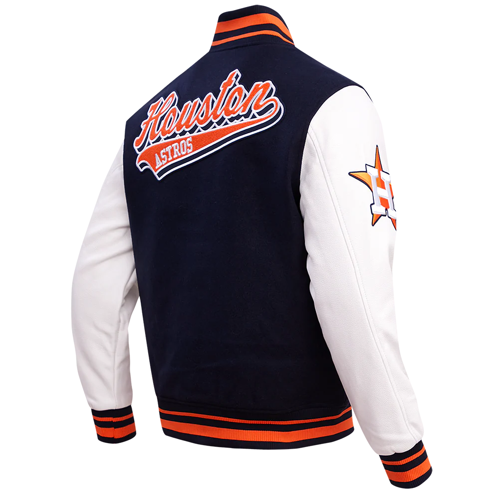 MLB HOUSTON ASTROS SCRIPT TAIL MEN'S RIB WOOL VARSITY (MIDNIGHT NAVY/ORANGE/MIDNIGHT NAVY) - Image 4