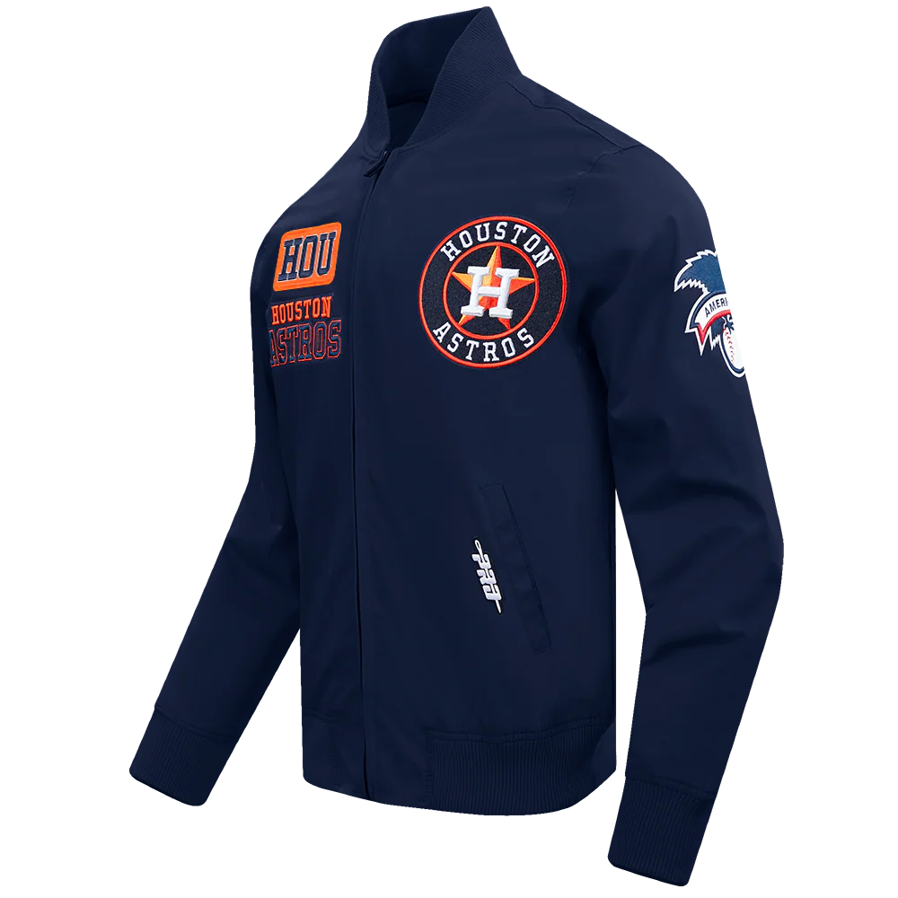 MLB HOUSTON ASTROS AREA CODE MEN'S TWILL JACKET (MIDNIGHT NAVY) - Image 2
