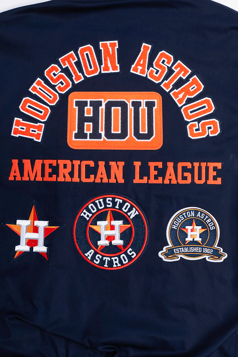 MLB HOUSTON ASTROS AREA CODE MEN'S TWILL JACKET (MIDNIGHT NAVY) - Image 5