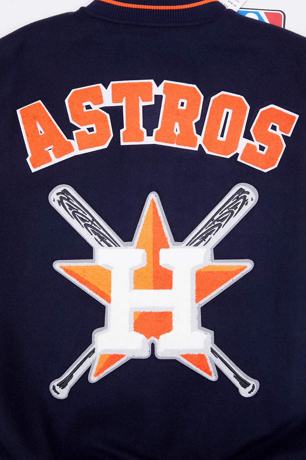 MLB HOUSTON ASTROS MASHUP MEN'S RIB WOOL VARSITY JACKET (MIDNIGHT NAVY/ORANGE/MIDNIGHT NAVY) - Image 6