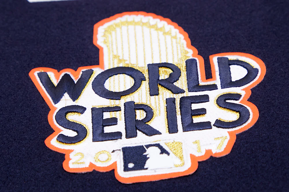 MLB HOUSTON ASTROS MASHUP MEN'S RIB WOOL VARSITY JACKET (MIDNIGHT NAVY/ORANGE/MIDNIGHT NAVY) - Image 8