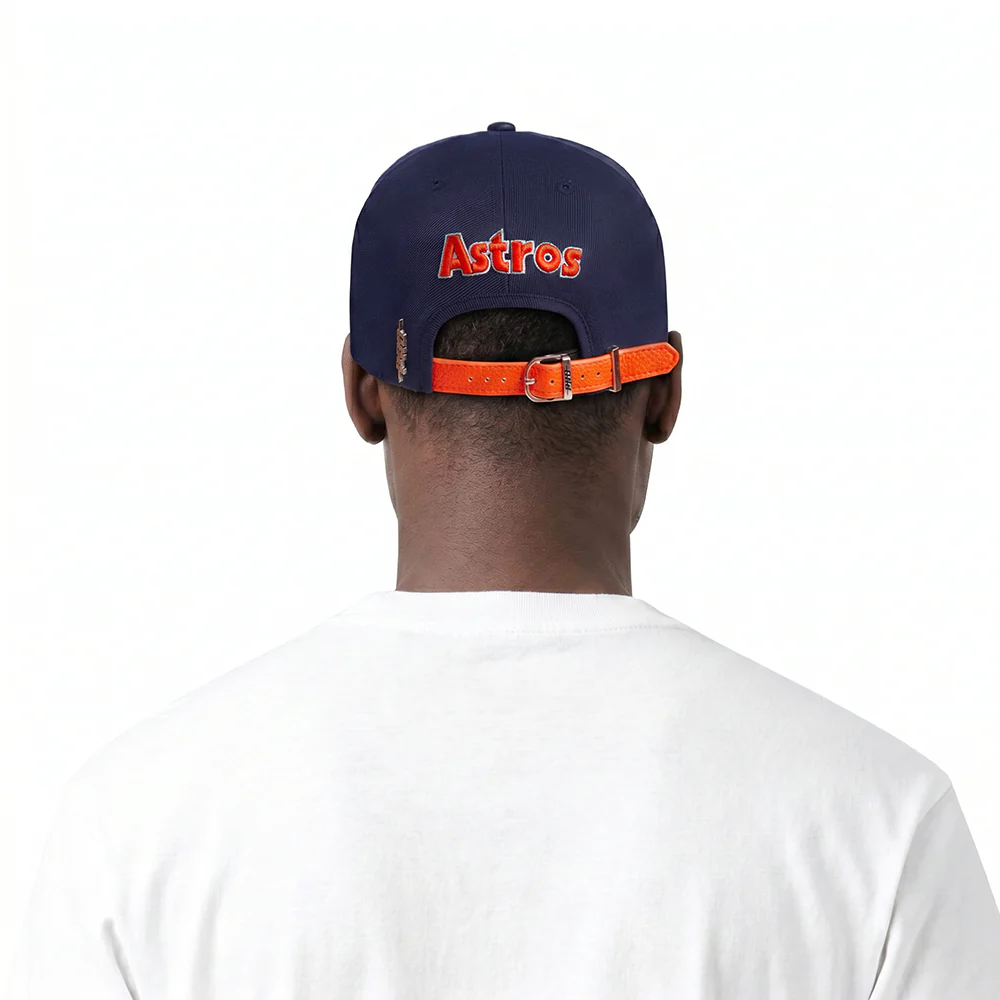MLB HOUSTON ASTROS RETRO CLASSIC UNISEXS 6 PANEL STRAPBACK (MIDNIGHT NAVY/ORANGE) - Image 2