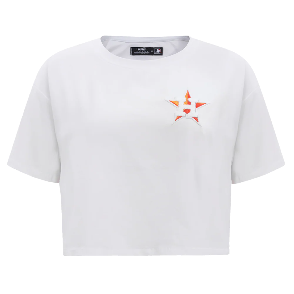 MLB HOUSTON ASTROS CLASSIC WOMEN'S BOXY TOP (WHITE)
