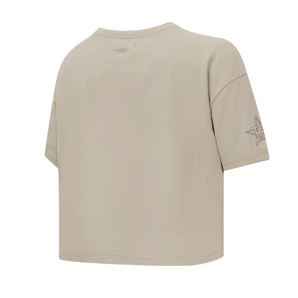 MLB HOUSTON ASTROS NEUTRAL WOMEN'S BOXY TOP (TAUPE) - Image 4