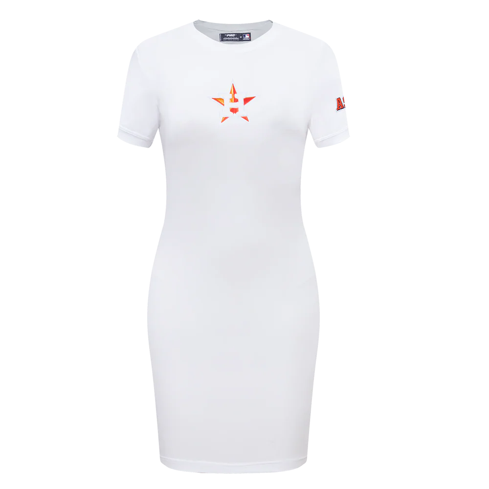 MLB HOUSTON ASTROS CLASSIC WOMEN'S BODYCON DRESS (WHITE)
