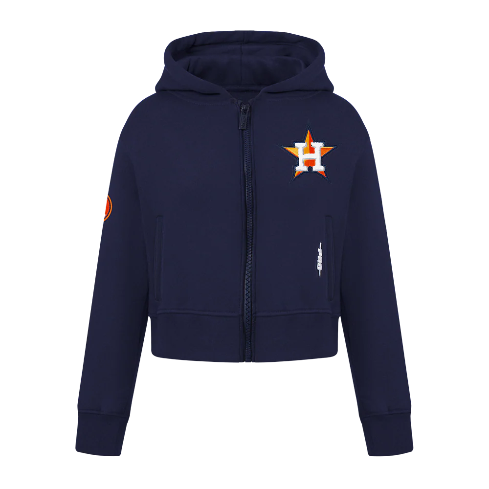 MLB HOUSTON ASTROS CLASSIC BIG GIRLS FLEECE FZ HOODIE (MIDNIGHT NAVY)