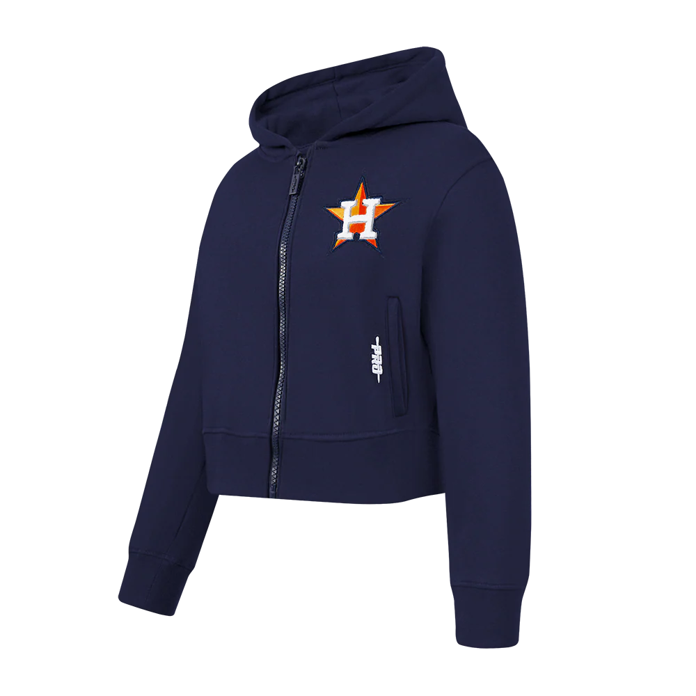 MLB HOUSTON ASTROS CLASSIC BIG GIRLS FLEECE FZ HOODIE (MIDNIGHT NAVY) - Image 2