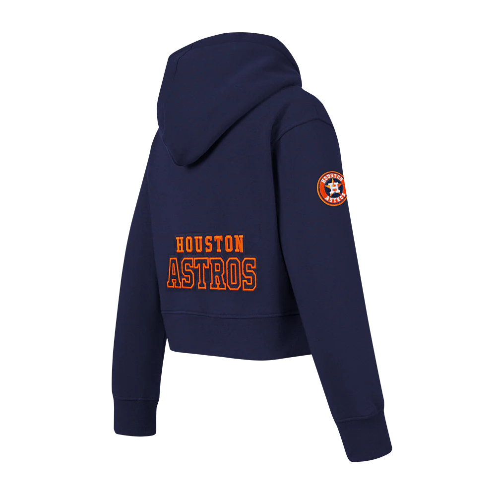 MLB HOUSTON ASTROS CLASSIC BIG GIRLS FLEECE FZ HOODIE (MIDNIGHT NAVY) - Image 4