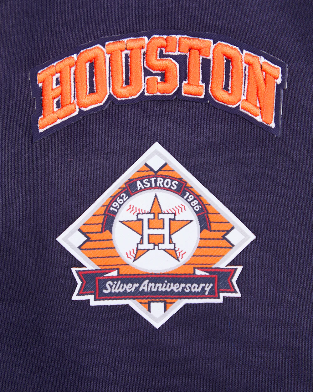 MLB HOUSTON ASTROS RETRO CLASSIC WOMEN'S CROPPED PULLOVER HOODIE (MIDNIGHT NAVY/ORANGE/MIDNIGHT NAVY) - Image 8