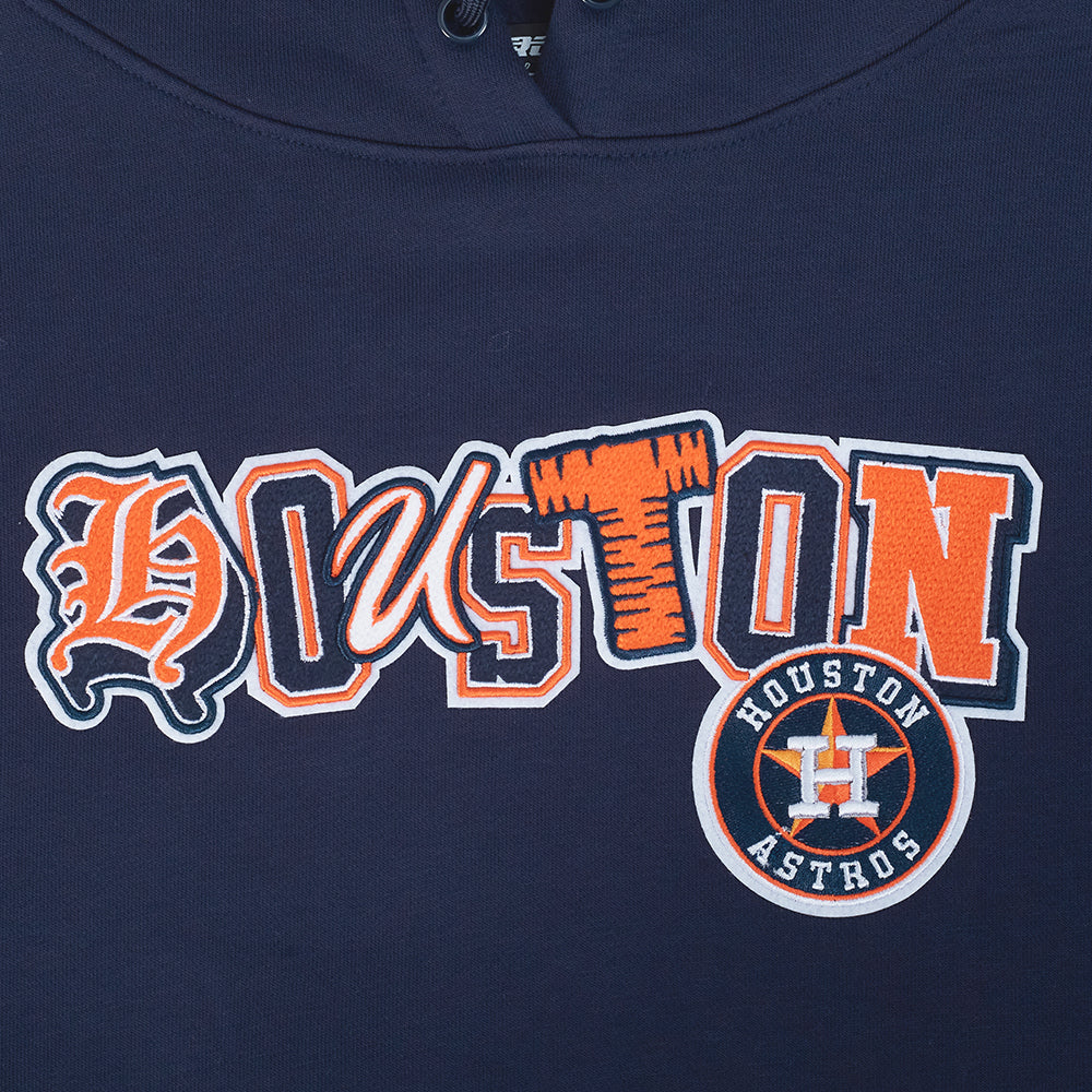MLB HOUSTON ASTROS CITY RANSOM WOMEN'S RIB FLC CROPPED PO HOODIE (MIDNIGHT NAVY/ORANGE/MIDNIGHT NAVY) - Image 5