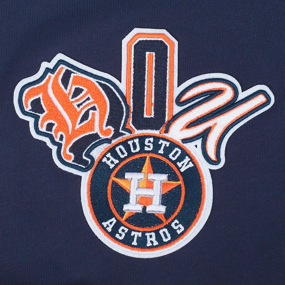 MLB HOUSTON ASTROS CITY RANSOM WOMEN'S RIB FLC CROPPED PO HOODIE (MIDNIGHT NAVY/ORANGE/MIDNIGHT NAVY) - Image 7