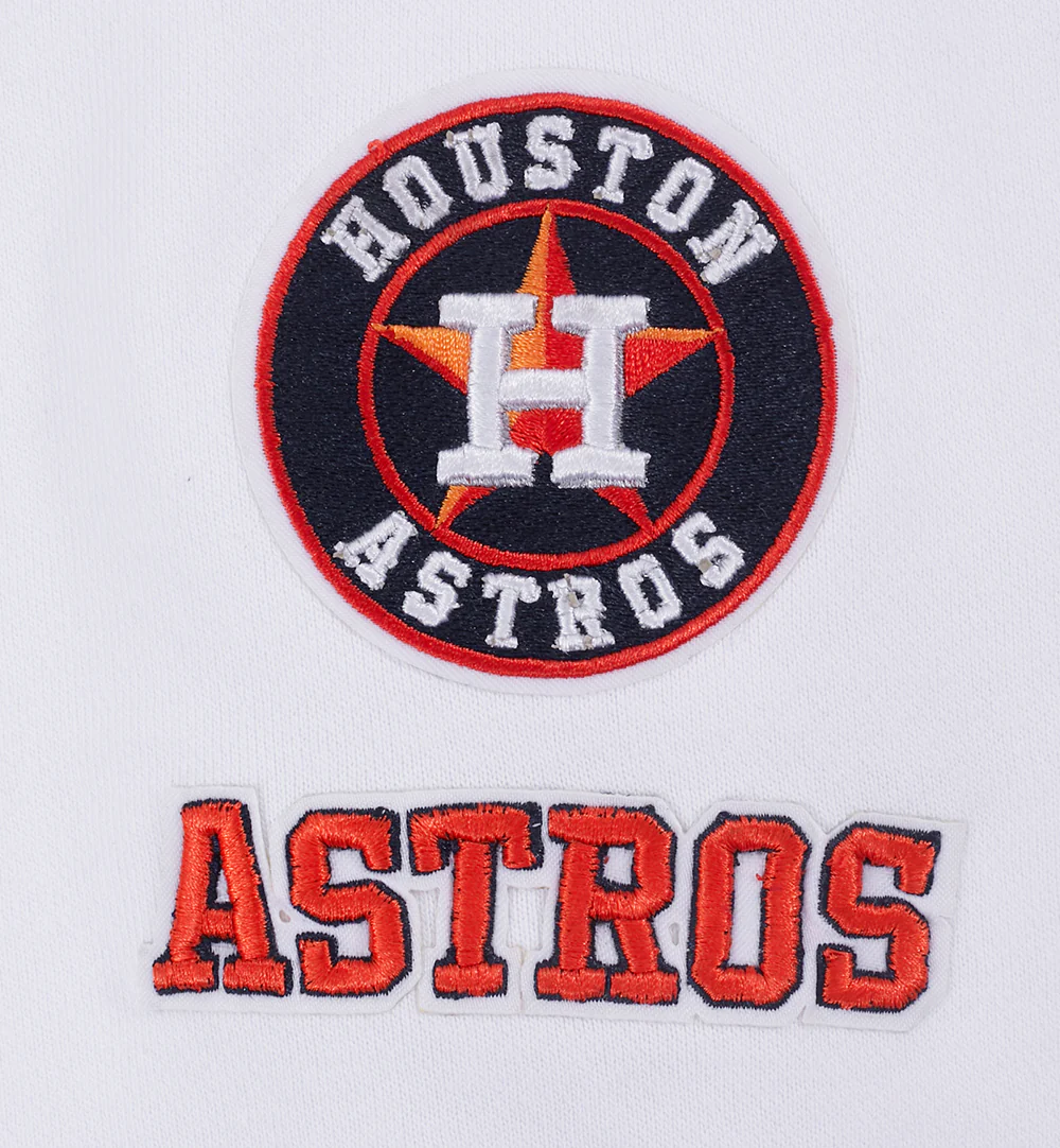 MLB HOUSTON ASTROS CLASSIC WOMEN'S CROPPED PULLOVER HOODIE (WHITE) - Image 5