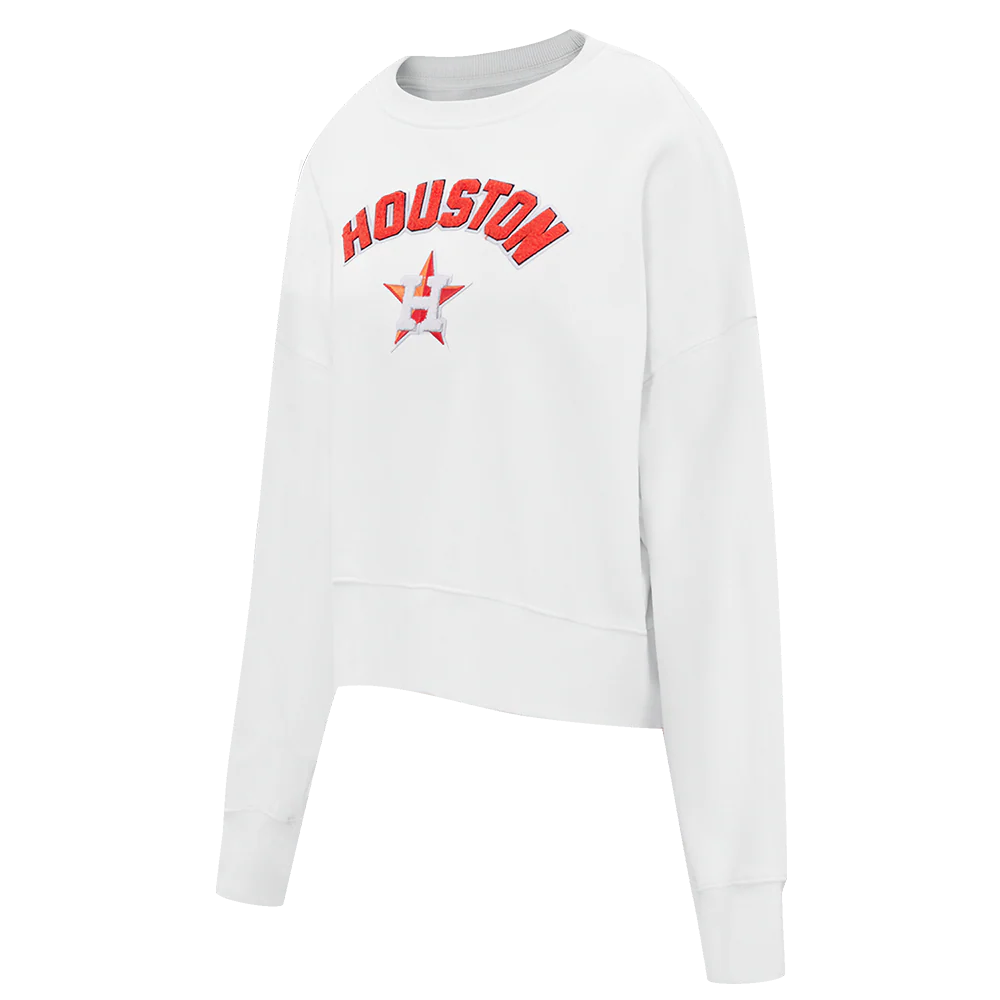 MLB HOUSTON ASTROS CLASSIC WOMEN'S CREWNECK (WHITE) - Image 2
