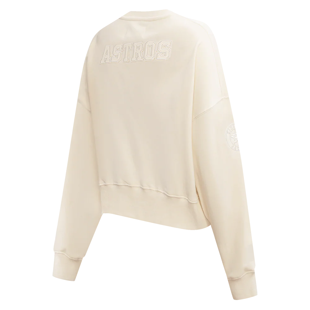 MLB HOUSTON ASTROS NEUTRAL WOMEN'S CREWNECK (EGGSHELL) - Image 4