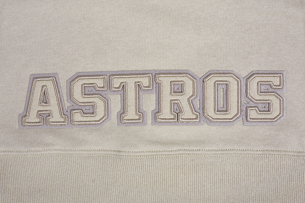 MLB HOUSTON ASTROS NEUTRAL WOMEN'S CROPPED PULLOVER HOODIE (TAUPE) - Image 6