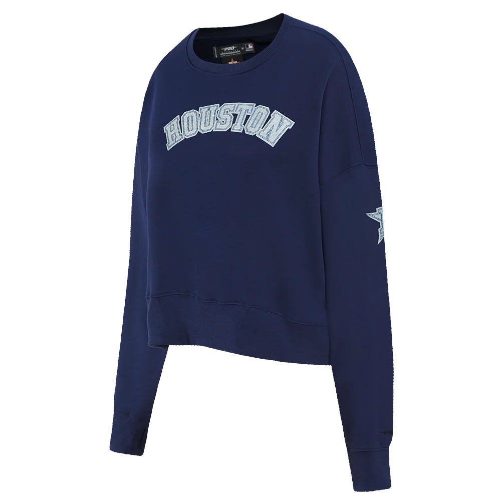 MLB HOUSTON ASTROS VARSITY BLUES WOMEN'S CREWNECK (MIDNIGHT NAVY) - Image 2