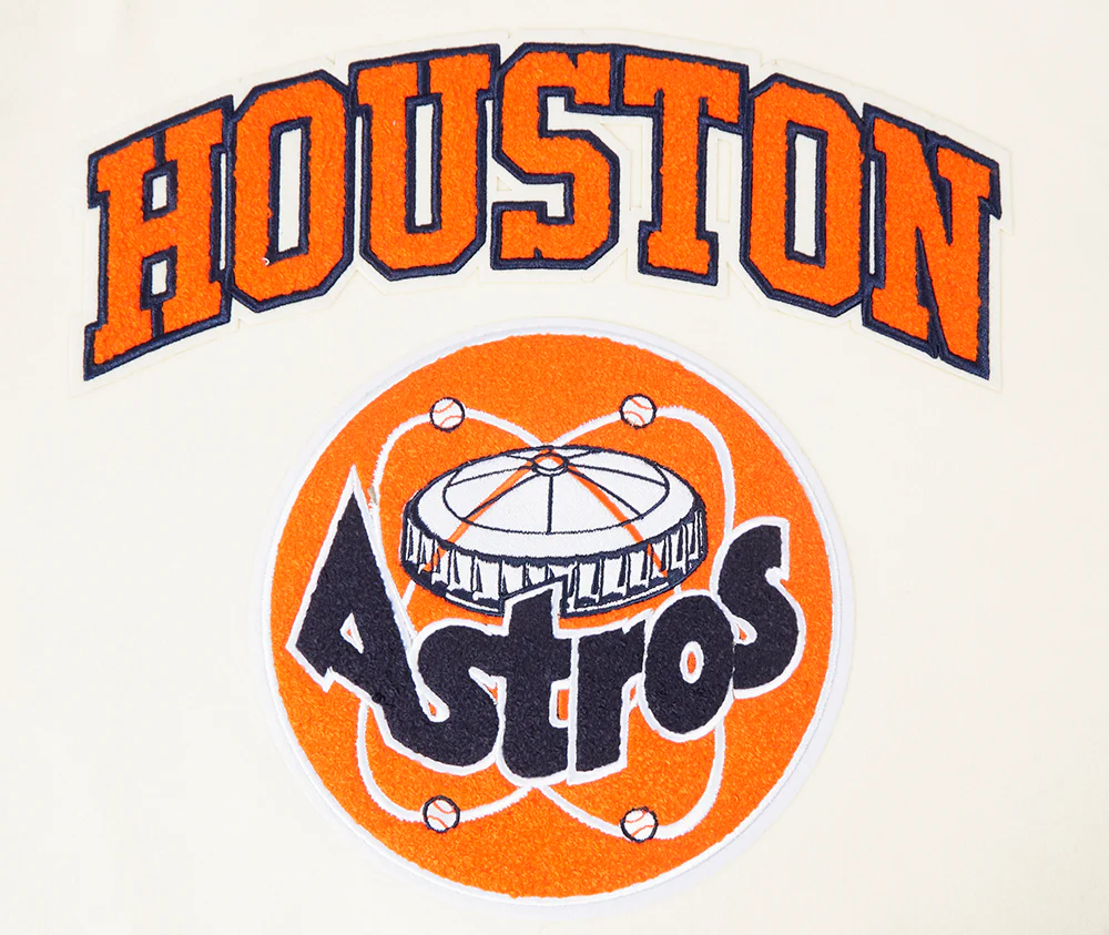 MLB HOUSTON ASTROS RETRO CLASSIC WOMEN'S RIB WOOL VARSITY JACKET (EGGSHELL/ MIDNIGHT NAVY) - Image 10