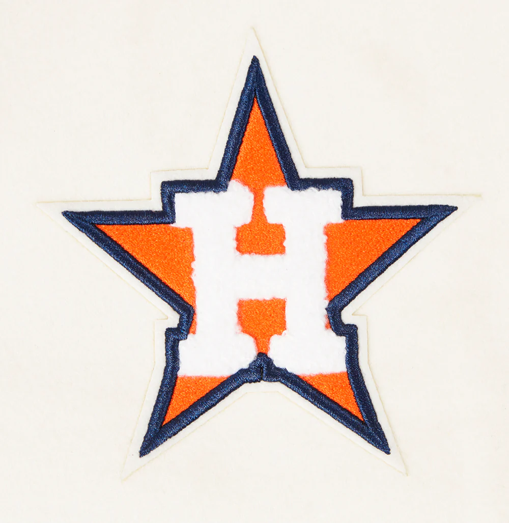 MLB HOUSTON ASTROS RETRO CLASSIC WOMEN'S RIB WOOL VARSITY JACKET (EGGSHELL/ MIDNIGHT NAVY) - Image 5