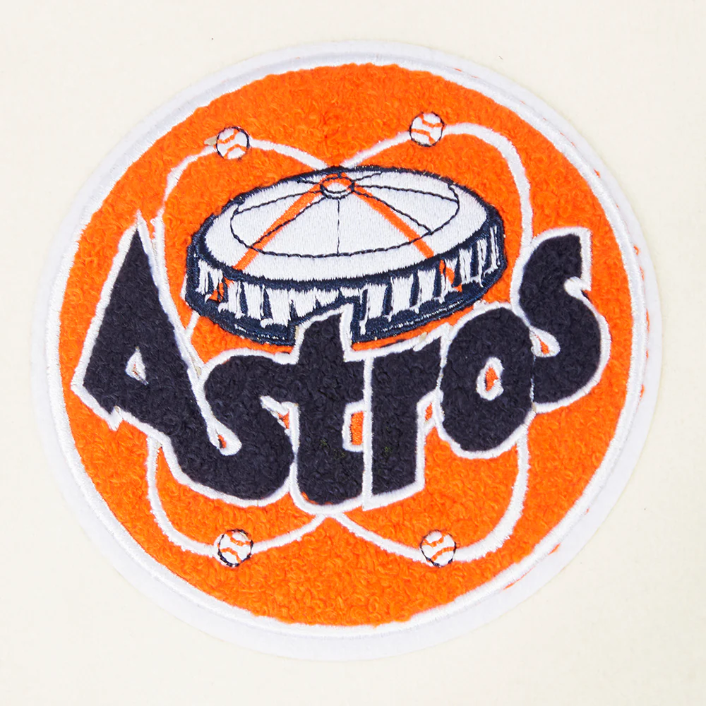 MLB HOUSTON ASTROS RETRO CLASSIC WOMEN'S RIB WOOL VARSITY JACKET (EGGSHELL/ MIDNIGHT NAVY) - Image 6