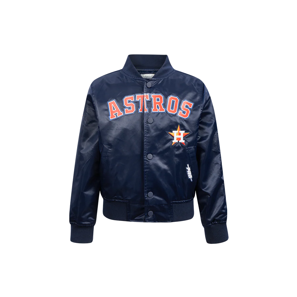 MLB HOUSTON ASTROS CLASSIC LITTLE BOYS SATIN JACKET (MIDNIGHT NAVY)