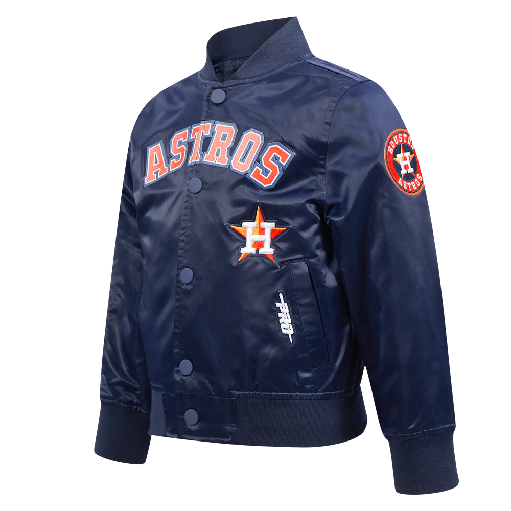 MLB HOUSTON ASTROS CLASSIC TODDLER BOYS SATIN JACKET (MIDNIGHT NAVY) - Image 2