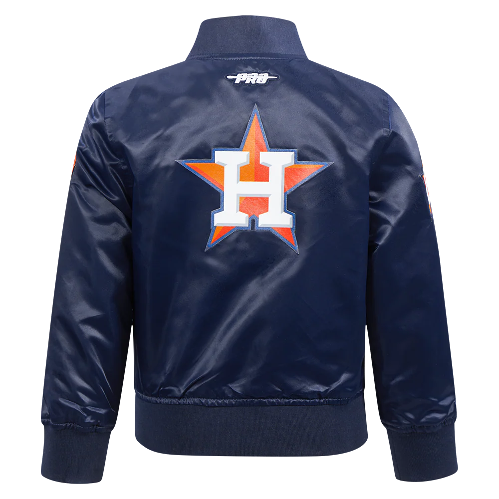 MLB HOUSTON ASTROS CLASSIC TODDLER BOYS SATIN JACKET (MIDNIGHT NAVY) - Image 3