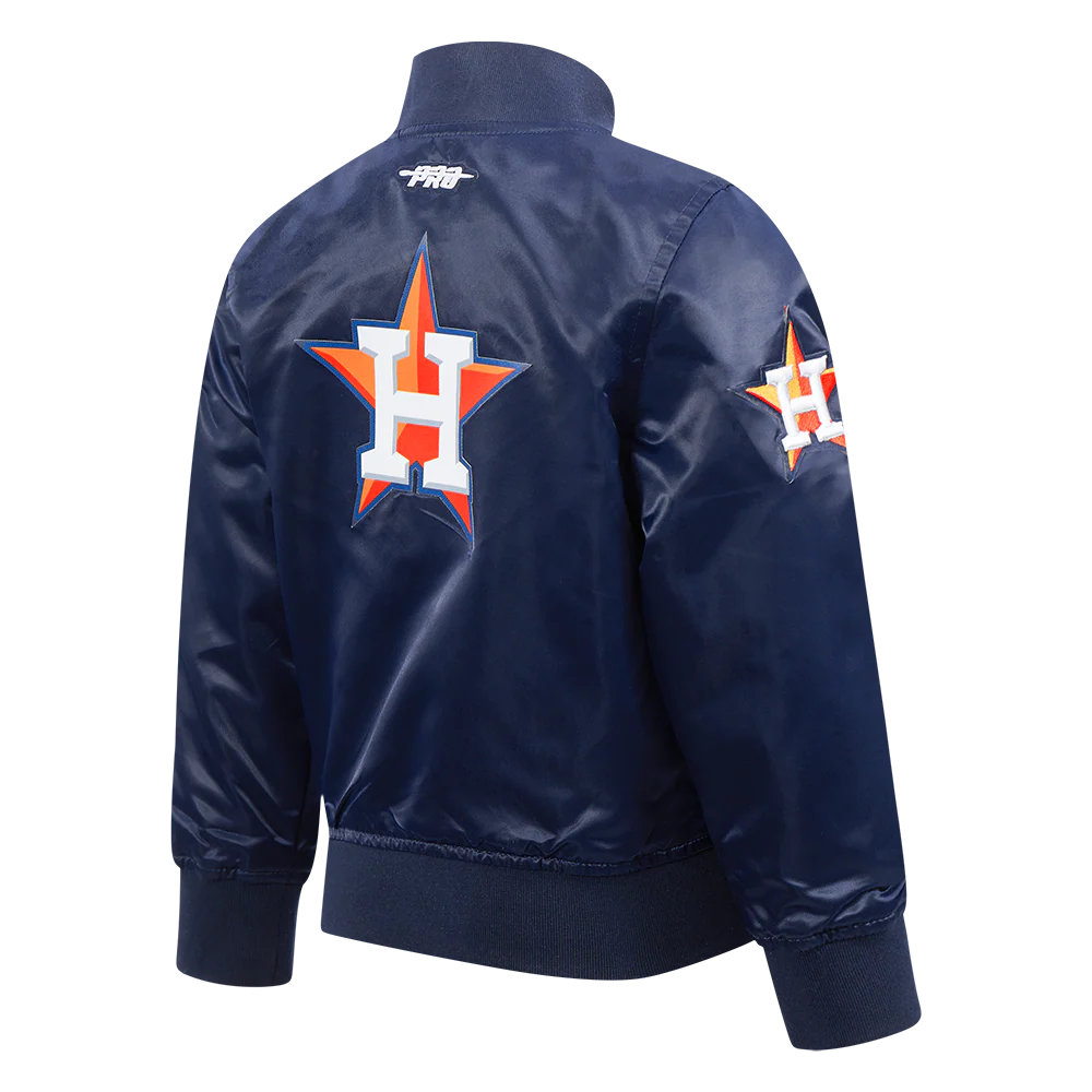 MLB HOUSTON ASTROS CLASSIC TODDLER BOYS SATIN JACKET (MIDNIGHT NAVY) - Image 4