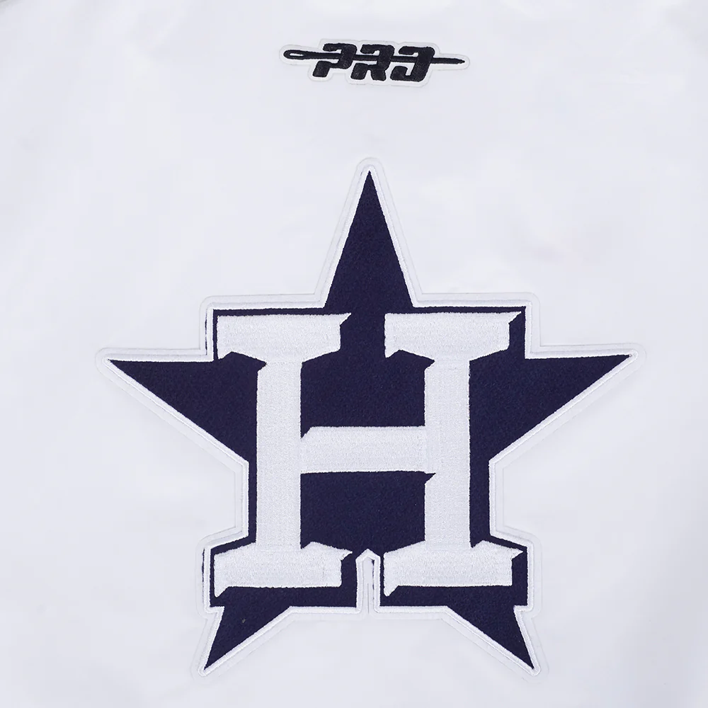MLB HOUSTON ASTROS CITY RANSOM WOMEN'S RIB SATIN JACKET (WHITE/MIDNIGHT NAVY) - Image 9