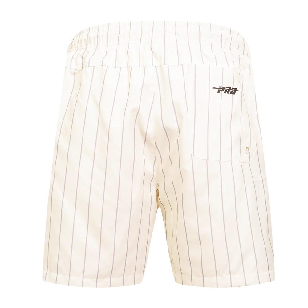 MLB KANSAS CITY ROYALS PINSTRIPE RETRO CLASSIC MEN'S WOVEN SHORT (EGGSHELL/ GREY) - Image 3