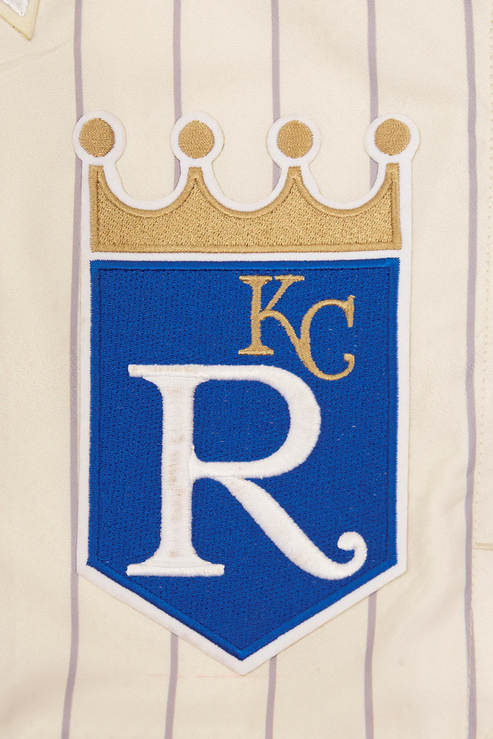 MLB KANSAS CITY ROYALS PINSTRIPE RETRO CLASSIC MEN'S WOVEN SHORT (EGGSHELL/ GREY) - Image 5