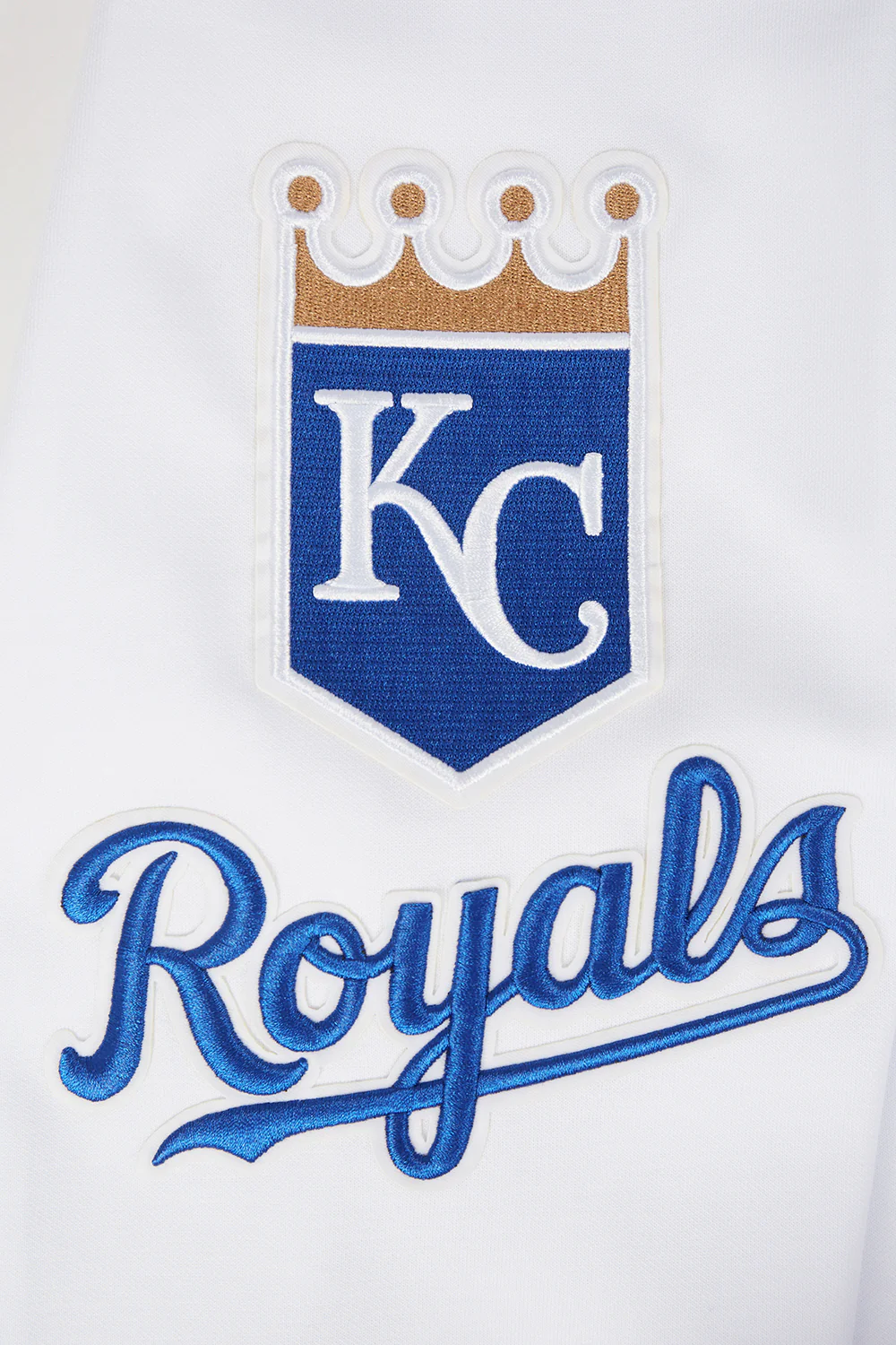 MLB KANSAS CITY ROYALS CLASSIC CHENILLE MEN'S PULLOVER HOODIE (WHITE) - Image 6