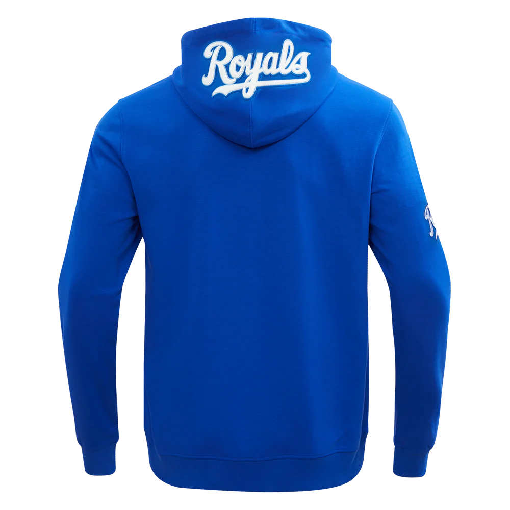 MLB KANSAS CITY ROYALS CLASSIC CHENILLE MEN'S FULL ZIP HOODIE (ROYAL BLUE) - Image 3