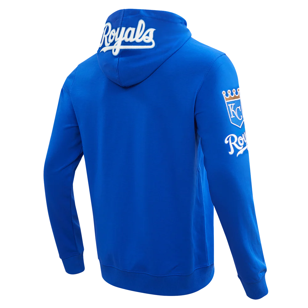 MLB KANSAS CITY ROYALS CLASSIC CHENILLE MEN'S FULL ZIP HOODIE (ROYAL BLUE) - Image 4