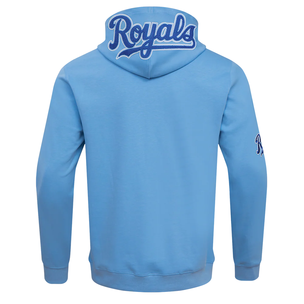 MLB KANSAS CITY ROYALS CLASSIC CHENILLE MEN'S FULL ZIP PULLOVER HOODIE (UNIVERSITY BLUE) - Image 3