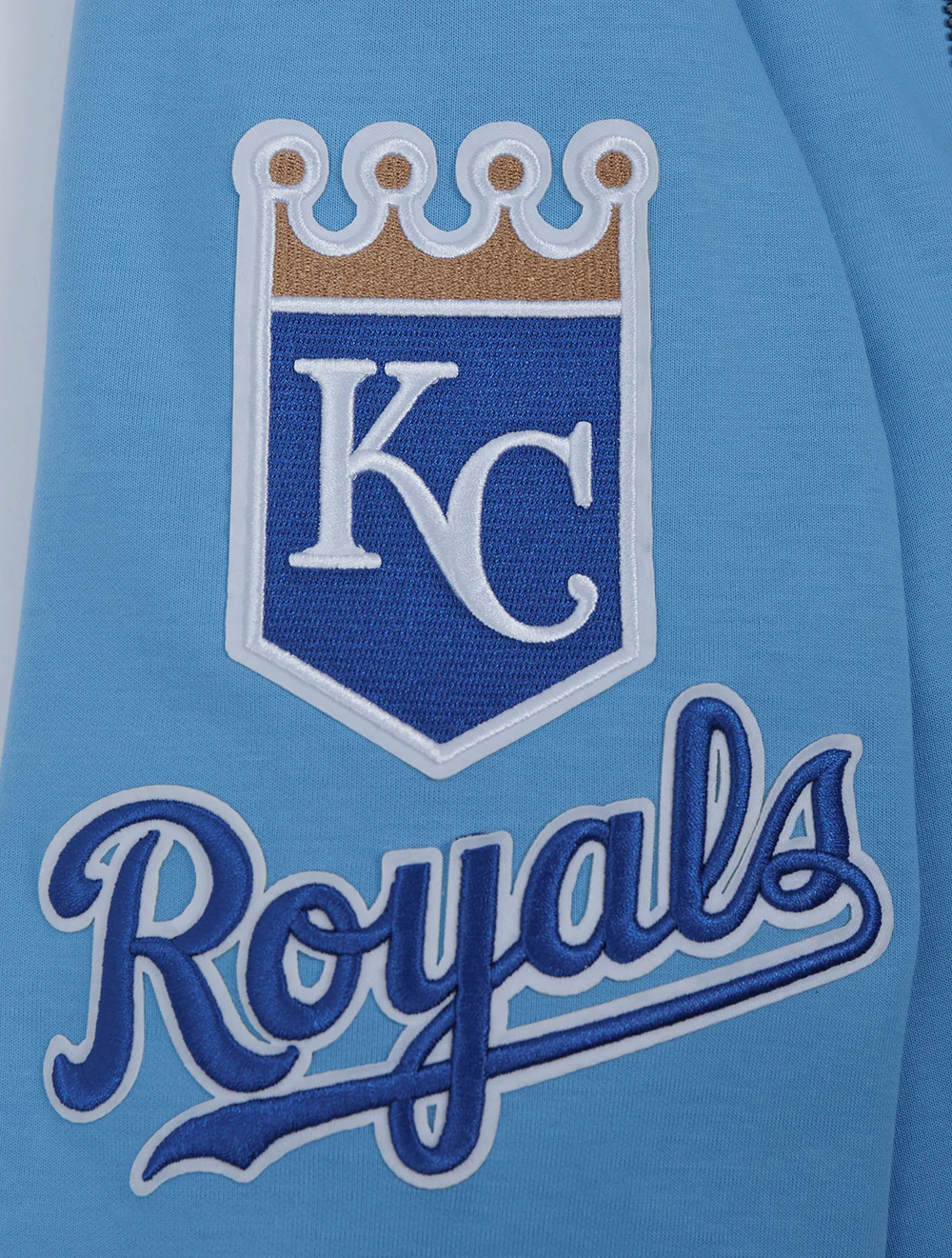 MLB KANSAS CITY ROYALS CLASSIC CHENILLE MEN'S FULL ZIP PULLOVER HOODIE (UNIVERSITY BLUE) - Image 6