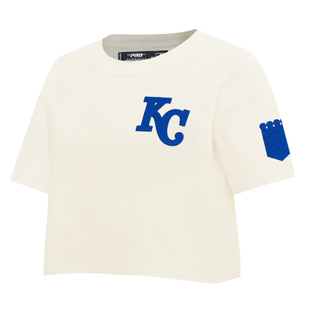 MLB KANSAS CITY ROYALS TRIPLE TONAL SINGLE JERSEY BOXY WOMEN'S TEE (EGGSHELL) - Image 2
